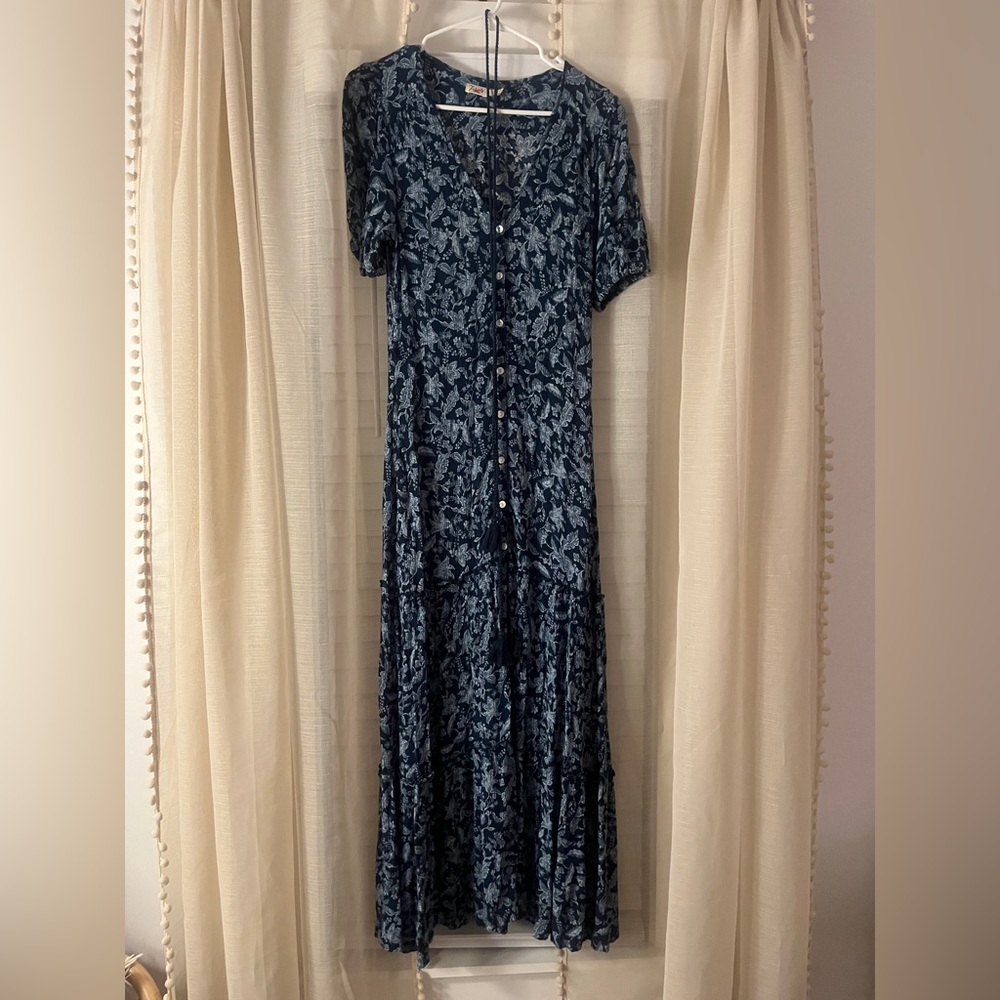 Faherty Blue Patterned Maxi Dress - Picture 5 of 8